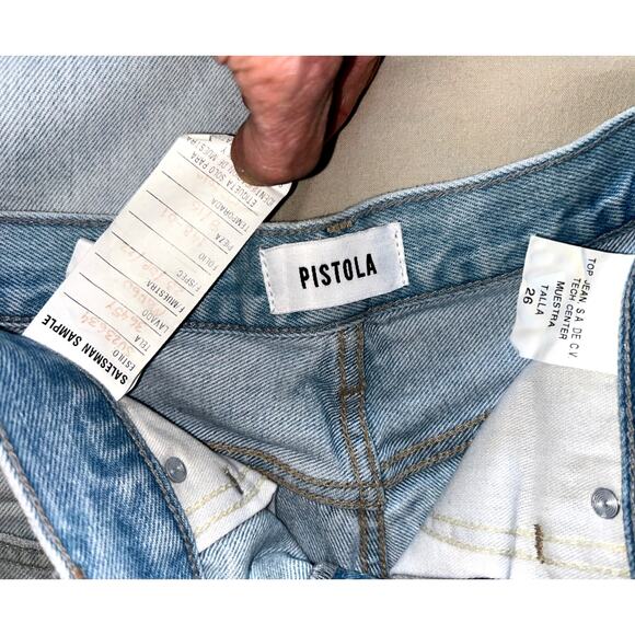 Revolve Pistola Cassie High Rise Straight Button Fly Jeans Malibu Vintage Sz 26 - Picture 6 of 14